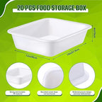 Wesiti 20 Pack 9L Commercial Bus Tubs Plastic Tub Utility Dish Bin Wash Basin Tote Box Meat Lugs Dish Pan Restaurant Supplies for Food Service Storage Butchering Fast Food Organization Kitchen, White - Image 2
