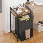 Laundry Hampers,Laundry Basket， Laundry Sorter with Top Shelf & Removable Washable Bags & Side Pockets for Laundry Room organization, Bathroom and Dorm, Rustic Brown and Black - Image 5