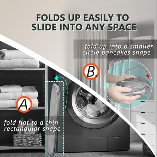 Collapsible Laundry Hamper Basket,Pop Up Mesh Foldable Bag for Laundry Room - Image 6