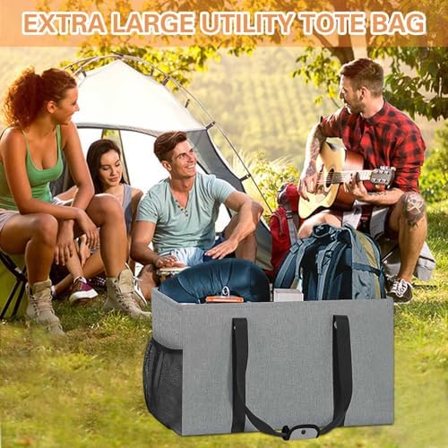 Standing Extra Large Reusable Grocery Bag with Handle, Thirty One Utility Tote Foldable for Shopping and Beach - Image 3