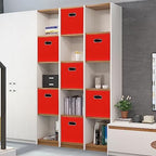 Black Foldable Storage Cubes Bins , Fabric Storage Box Cubes Organizer Baskets with Dual Handles for Home Organizer (Red) - Image 5