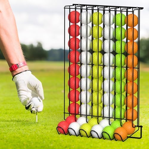 Sunexinlo 2 Pack Golf Ball Holder, Countertop & Wall-Mounted Golf Ball Dispenser, Holds 60 Golf Balls, Metal Wire Display Rack for Home, Office, Indoor Simulator, Club, Driving Range, Black - Image 7