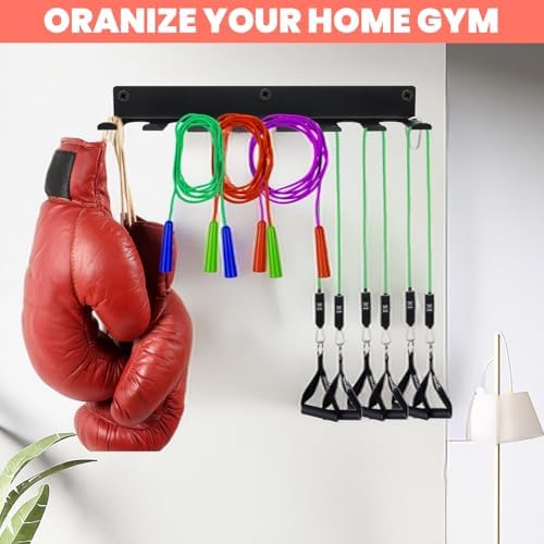 2 Pack Wall Mount Baseball Bat Rack, Heavy Duty Steel Holder Hooks for 14 Bats, Gloves, Hats, Bags, Sports Equipment Organizer Hanger, Black - Image 6