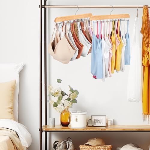 Tank Top Hanger for Closet Organizer, 20 Large Capacity Premium Bra Hanger | Space Saving Hangers with Foldable Metal Hooks, Underwear Storage Bathing Suit Organizer Multi Hanger for Hat, Purse, Belt - Image 6