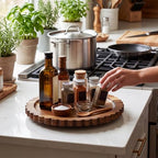 Maxdot 10 Inch Acacia Wood Lazy Susan Turntable Organizer, Round - Image 5
