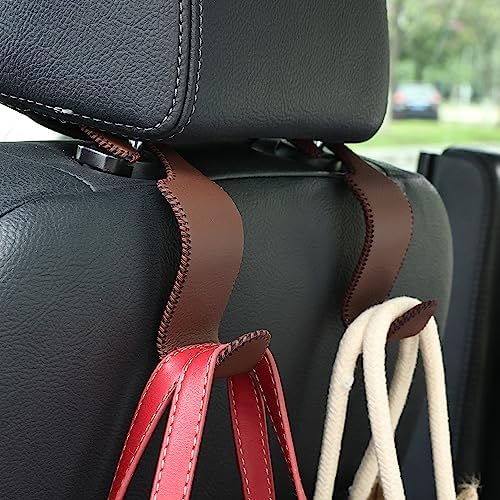 4-Pack Car Headrest Hooks Holds 55lbs Seat Storage Organizer for Bags - Image 2