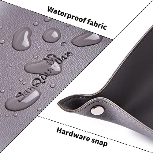 Leather Jewelry Valet Tray for Women and Man (2PCs Grey-B) - Image 3