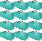 Cosy Family 12 Pack Heavy Duty Extra Large Moving Bags with Backpack Straps - Strong Handles & Zippers, Storage Totes For Space Saving, Fold Flat, Alternative to Moving Box, Aquamarine by Cosy+Family