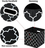 Black Foldable Storage Cubes Bins , Fabric Storage Box Cubes Organizer Baskets with Dual Handles for Home Organizer Black Light - Image 7