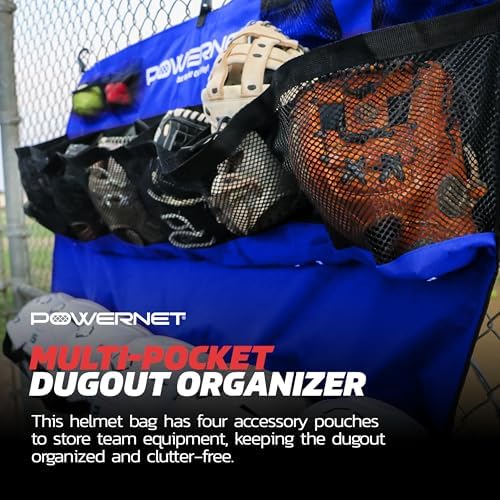 PowerNet Ultimate Coaching Team Bundle, Dugout Organizer for Baseball & Softball, Team Equipment Organizer, Hanging Bat Bag & Baseball Glove Helmet Holder, Dry Erase Magnetic Lineup Board - Image 6
