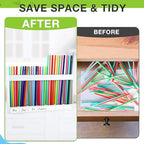Qinyoung Acrylic Straw Holder for Cabinet Door,Classic,Extra Large,White - Image 4