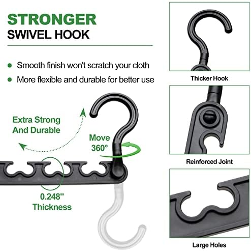 6-Pack-Closet-Organizers-and-Storage,Sturdy Organization-and-Storage-Hangers-Space-Saving for Wardrobe,Dorm-Room-Essentials for College Students Girls Smart Clothes Hanger - Image 4