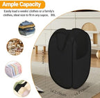 Pop Up Laundry Hamper with Side Pockets, Foldable Laundry Basket Reinforced, Privacy Protection Collapsible Basket, Sturdy and Lightweight Clothes Hamper for Dorm, Bedrooms, Bathrooms, Travel black - Image 3