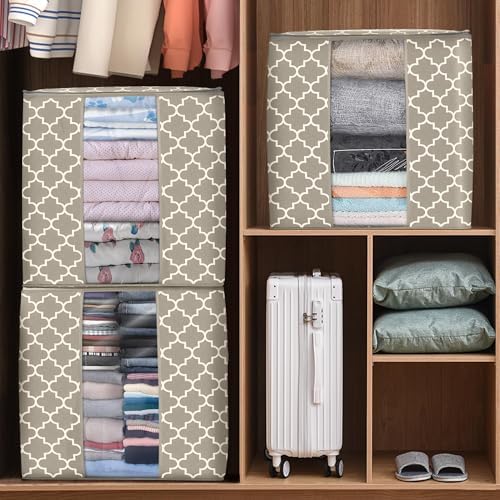 Storage Bags 2 Pack 100L Clothes Organization and Storage Containers | Large Blanket for Comforters,Bedding, Foldable Organizer with Reinforced Handle, Clear Window, Sturdy Zippers - Image 6