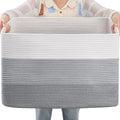 OIAHOMY Blanket Basket Laundry Basket Dog Toy Basket 108L Gradient Grey by MasterofSpaceOptimization
