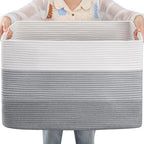 OIAHOMY Blanket Basket Laundry Basket Dog Toy Basket 108L Gradient Grey by MasterofSpaceOptimization