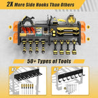 Power Tool Organizer Wall Mount, 350LBS Capacity, 3 Tier, 8 Drill Holders - Image 4