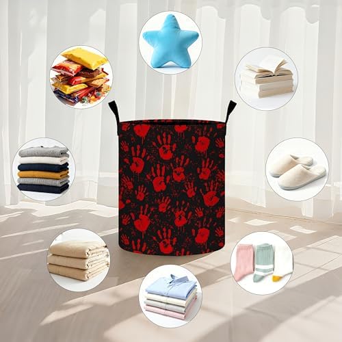 Skull Hand Laundry Basket Storage Bin Foldable Laundry Hamper Clothes Storage Bucket Organizer 19.6x15.7 Inch For Laundry Room/Bedroom/Bathroom - Image 5