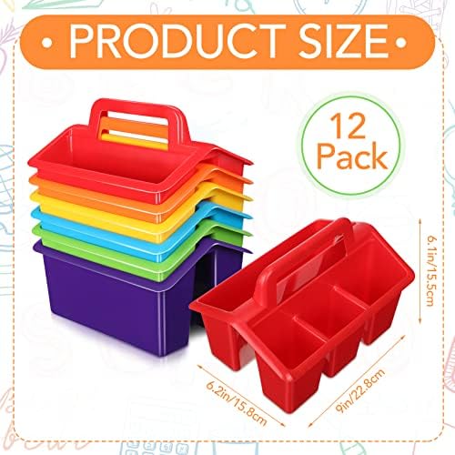 WILLBOND 12 Pcs Classroom Storage Caddies Stackable Utility Caddy, Colorful - Image 3