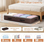Budding Joy 6 Pack 95L Under bed Storage Containers Brown | Underbed Storage Bags for Blankets, Towels, Comforter, Sweaters, Linen Sheets, Wrapping Paper - Image 3