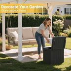 Greesum Outdoor Storage Box 31 Gallon Storage Box with Lid for Patio Furniture, Garden Tools, Pool Supplies, Waterproof and UV Resistant, Lockable, Dark Black - Image 2