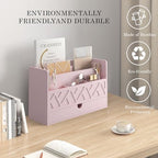 Wisuce Bamboo Mail Organizer with Drawer, Countertop Desk Organizer (Pink) - Image 5