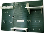 Wall Control Pegboard Organizer 4 ft. Metal Pegboard Standard Tool Storage Kit with Green Toolboard and White Accessories - Image 2
