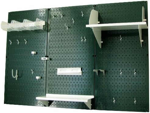 Wall Control Pegboard Organizer 4 ft. Metal Pegboard Standard Tool Storage Kit with Green Toolboard and White Accessories - Image 2