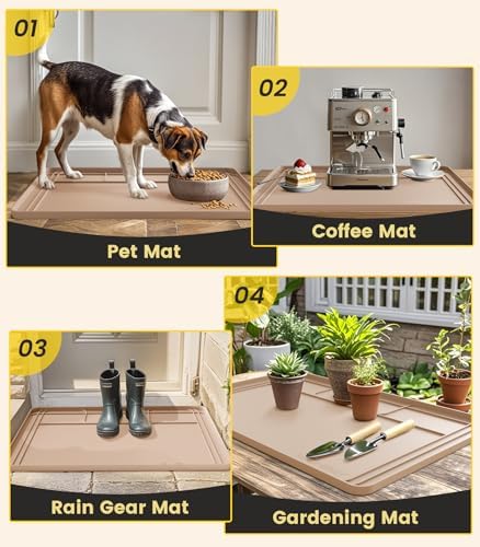 Under Sink Mats for Kitchen Waterproof 34"x22",Khaki - Image 6