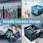 CleverMade Collapsible Milk Crate, Red, 1PK - 25L (6 Gal) Stackable Storage Bins, Holds 50lbs Per Bin - Clevercrates are Heavy Duty, Plastic Collapsible Storage Crate for Multi Purposes - Image 3