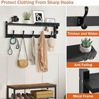 dreampossible 4 in 1 Coat Rack Wall Mount with Shelf, Coat Hooks 25.2" Entryway Coat Hanger with Key Hooks and Mail Holder, Wall Hooks with Shelf, Hat Rack for Wall Key Holder Mail Organizer - Image 2