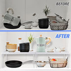 NiHome 8-Pack Stackable Plastic Kitchen Storage Shelf Foldable Rack, White - Image 4
