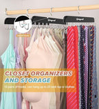 Gomyrod Tank Top Hanger, 2 Pack w/40 Hooks Bra Hanger for Closet Organizer | Premium Wood Space Saving Hanger, 360°Rotating Closet Organizers and Storage, Multi Hook Hanger for Dorm & Apartment,Black - Image 4