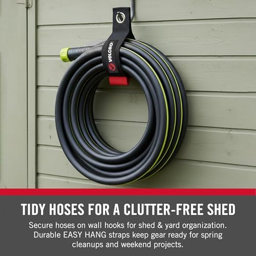 VELCRO Brand EASY HANG Extension Cord Organizer Holder | Large 18" Heavy Duty Straps for Garage Organization and Storage Grommet Hangs Easily on Wall Hooks or Nails 2pk, Holds 100lbs, Black - Image 3
