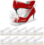 Shoe Slots Organizer 10 Pack - Shoe Stackers,3 Levels Adjustable,Space Savers 50%,Double Layer Holders for Closet (Transparent),Organizador de Zapatos by Tgzwme