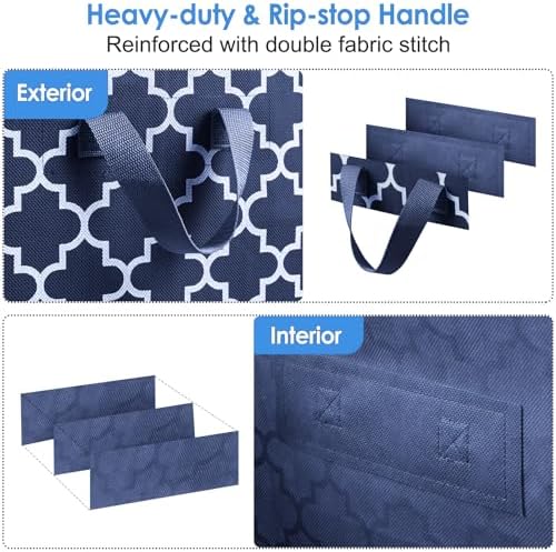 Storage Bags 100L 8 Pack Clothes Organization and Storage Containers | Large Blanketfor Bedding, Comforters, Foldable Organizer with Reinforced Handle, Clear Window, Sturdy Zippers, Blue - Image 4