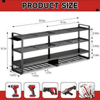 Large Power Tool Organizer Wall Mount, 4 Layer Heavy Duty 8 Cordless Drill Holder Tool Storage Rack, Load 400lbs Utility Power Tool Rack for Garage,Workbench,Workshop,Gifts for Men - Image 2