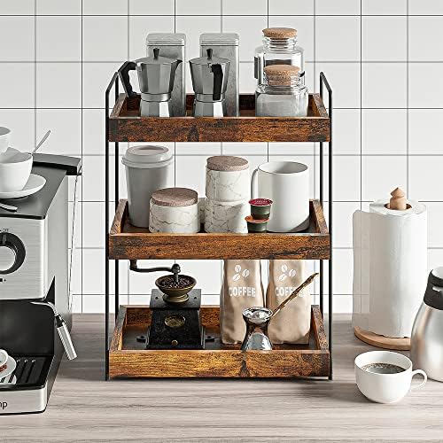 3-Tier Wood Bathroom Counter Organizer, Kitchen Spice Rack - Image 6