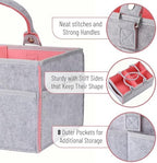 Mr. Pen- Baby Diaper Caddy Organizer, Gray, Pink Inside - Image 3