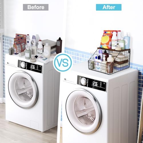 MSJGA Laundry Room Shelves, Wall Mounted Storage Basket, 11.8" Wx12 Dx8.5 H - Image 6