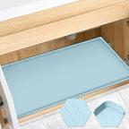 Silicone Under Sink Mat 28"x22", Waterproof Cabinet Liner, LightBlue by FORWOS