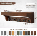 Walnut Wood Key Holder Wall Mount for Room Decor and Organization, Brown - Image 2