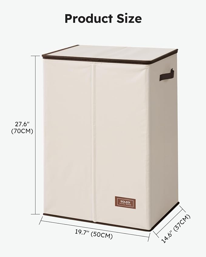 SOLEDI 130L Laundry Hamper with Lid, Large Collapsible Laundry Basket - Image 7