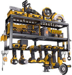 Spampur Power Tool Organizer for Tool Storage, Drill Holder Wall Mount with Screwdriver Organizer, Tool Holder for Garage Wall Organization, Heavy Duty Metal Tool Shelf with Battery Holder by Spampur