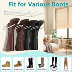 Boot Rack - 4-Pair Wader Hangers Wall Mount Sturdy Metal Cowboy Boot Hangers - Wall Boots Holder Storage Organizer for Closet, Entryway, Indoor, Garage,White - Image 3