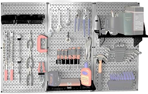 Wall Control 30-WRK-400GB Standard Workbench Metal Pegboard Tool Organizer,Gray/Black - Image 4