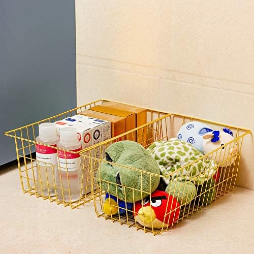 SANNO Wire Baskets Storage Baskets, Freezer Bakets Pantry Baskets Kitchen Organizing Basket Set, Great for Home, Bathroom, Tables Countertops, Office - Image 2
