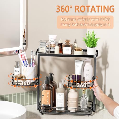VITVITI 3 Tier Bathroom Organizer Countertop, Counter Storage Shelf, Black - Image 3