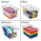 Sorbus Clear Storage Bins with Lids for Kitchen (Large, 8 Pack) - Image 3