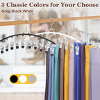 4 Pack Legging Organizer for Closet, Metal Gym Clothes Organizer w/40 Clips Holds 40 Leggings, Scarf Hangers Space Saving, Closet Organizers and Storage, Room Organization Essentials, Grey - Image 5